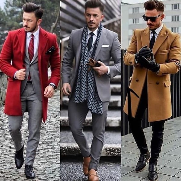 phối áo măng tô nam với vest