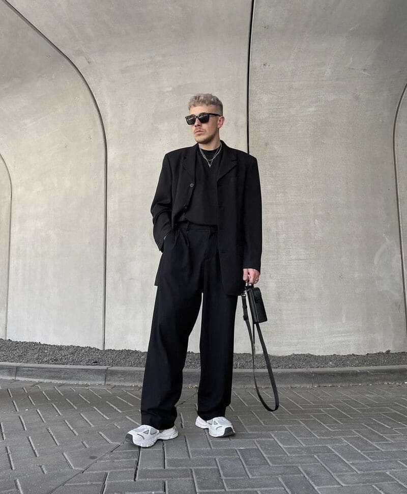 phối đồ với áo blazer nam cùng áo thun