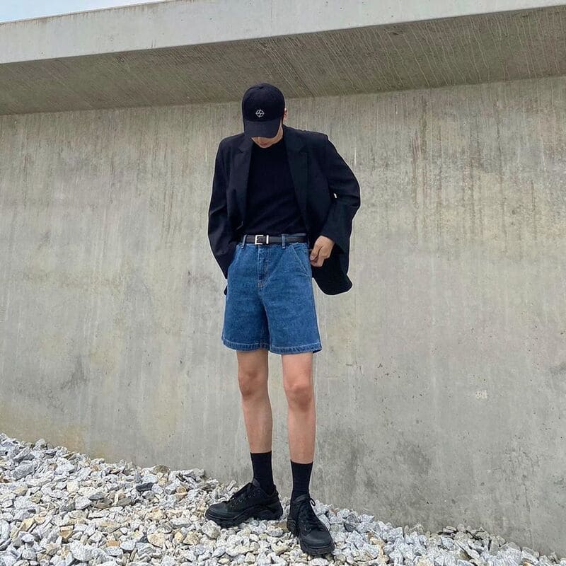 phối đồ với áo blazer nam cùng quần short