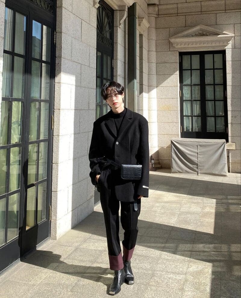 phối đồ với áo blazer nam cùng quần tây