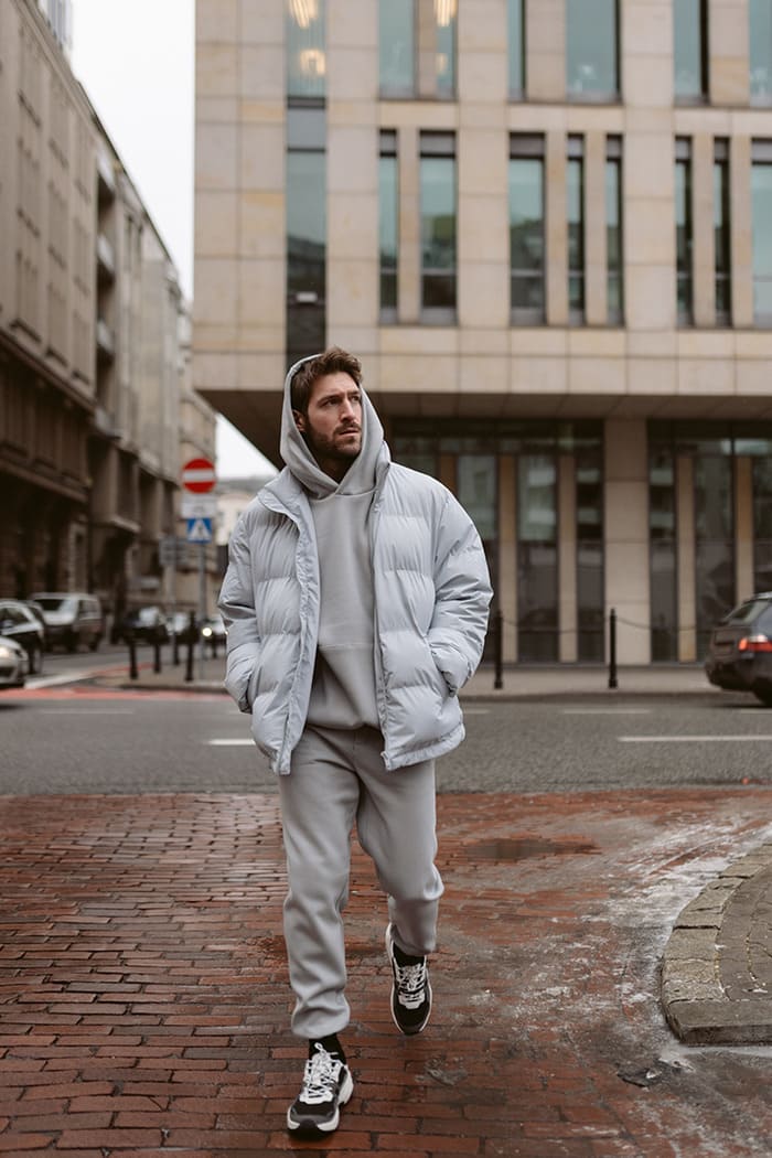 phối đồ với áo khoác nam cùng áo hoodie