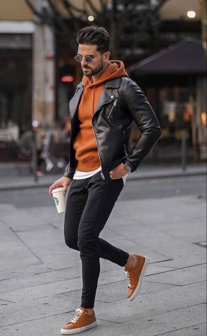 phối đồ với áo khoác nam cùng áo hoodie