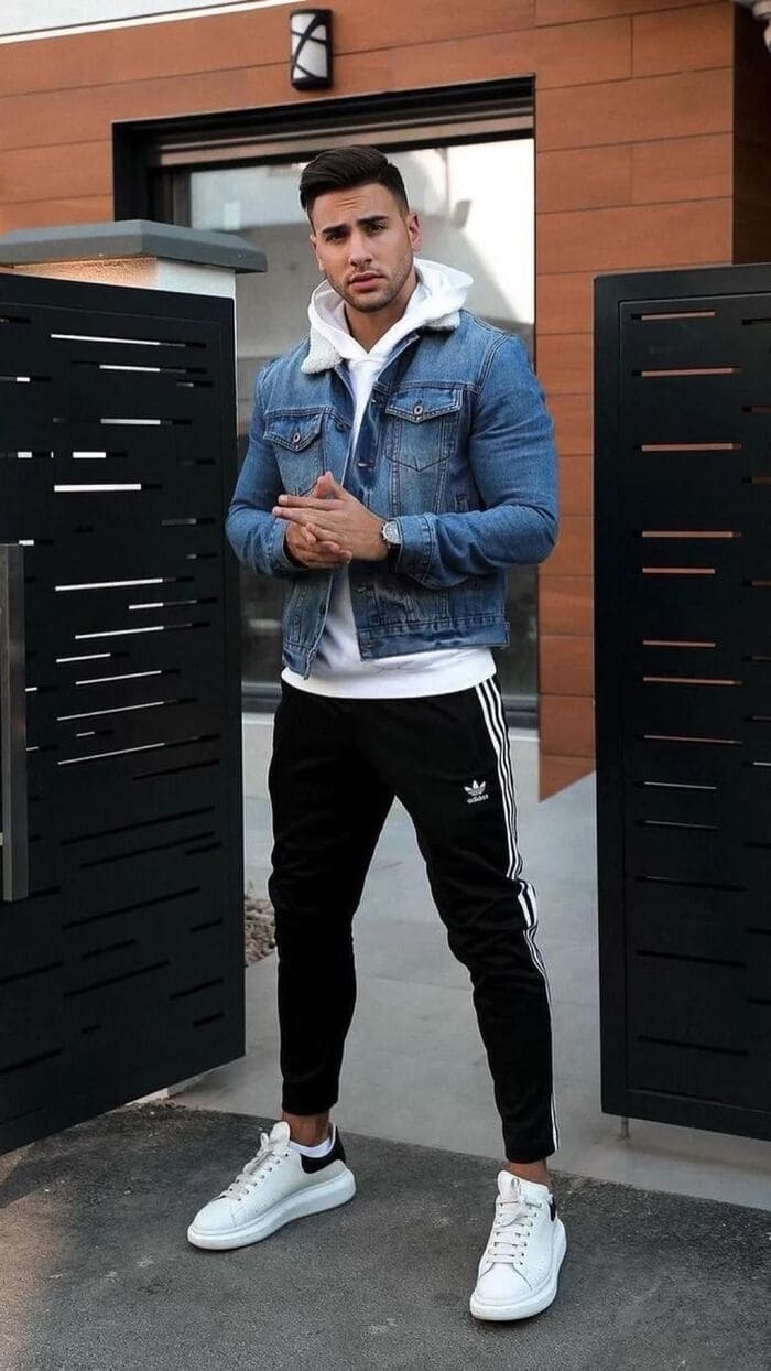 phối đồ với áo khoác nam cùng áo hoodie