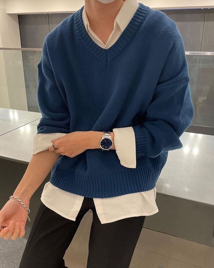 phối đồ với áo khoác nam cùng áo sơ mi